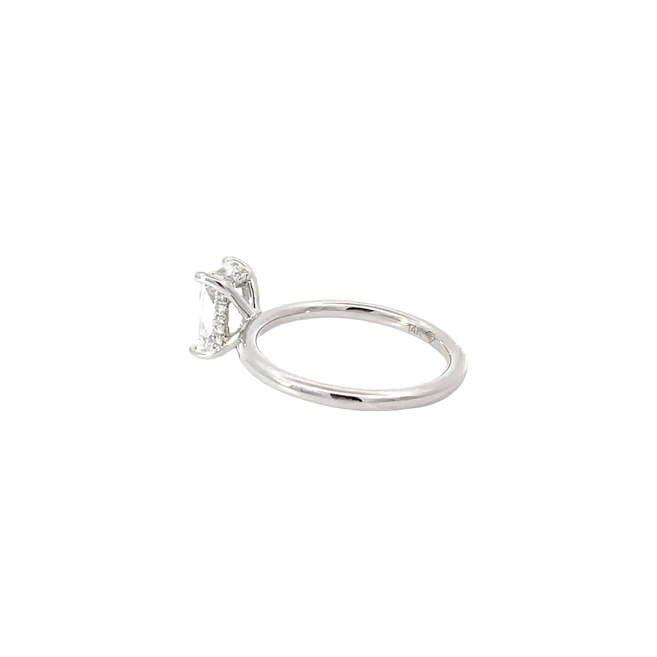 14 Karat White Gold Radiant Lab Grown Engagement Ring