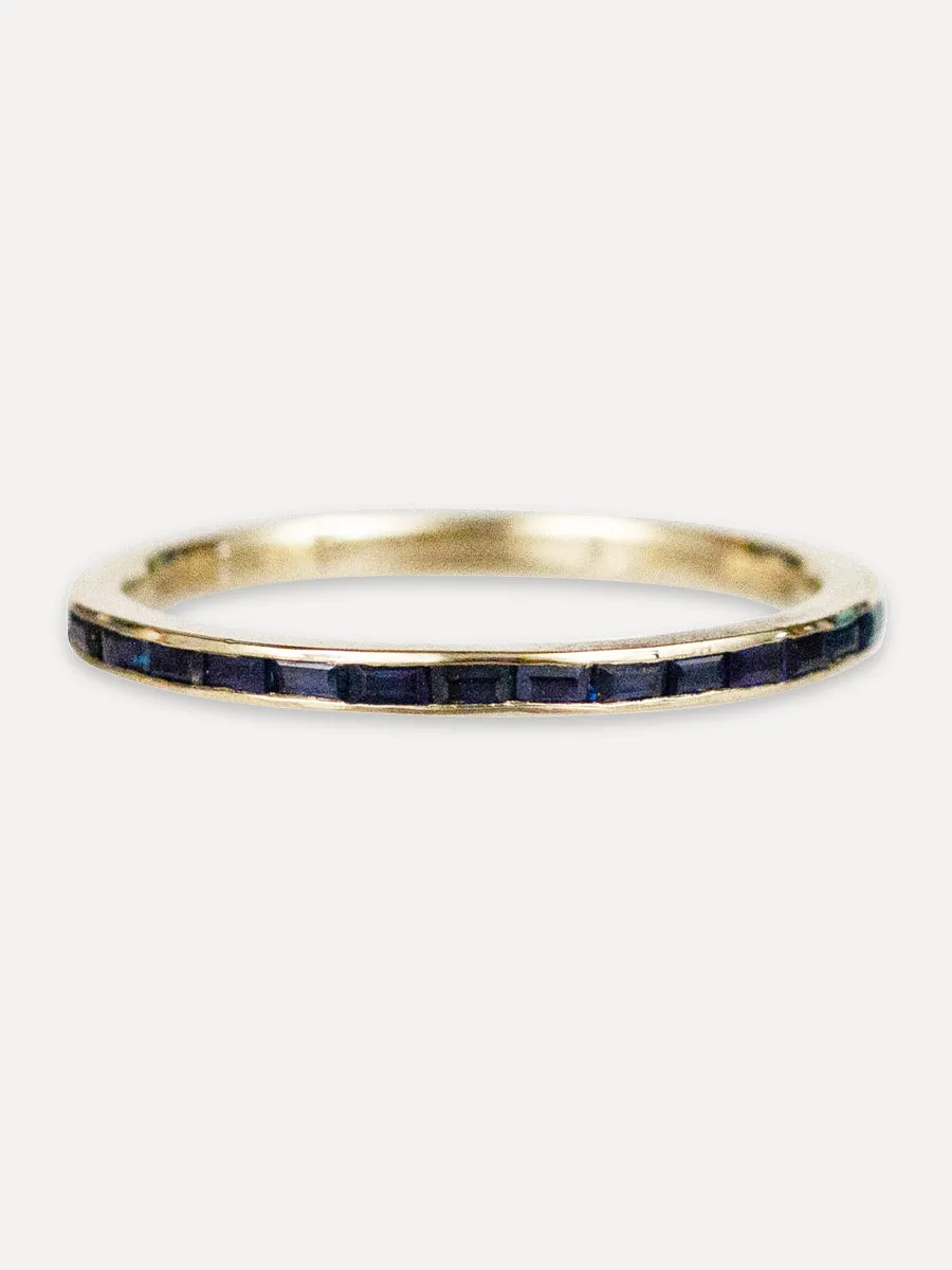14K Channel Set Stacking Band