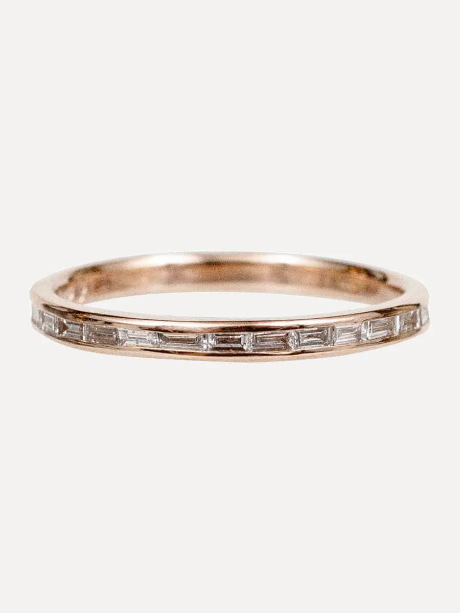 14K Channel Set Stacking Band