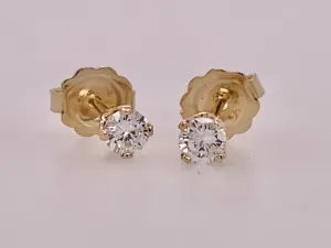 14k Yellow Gold Diamond Earrings