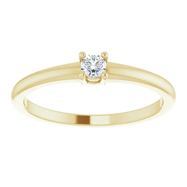 14K Yellow Natural White Sapphire Ring