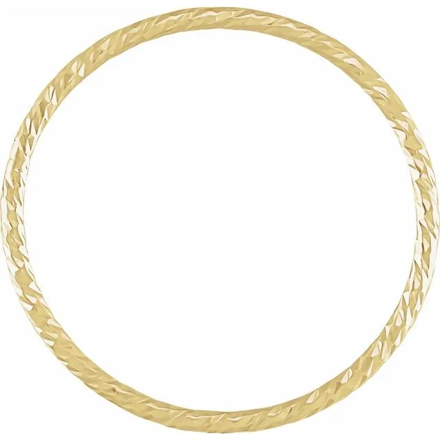14K Yellow Stackable Ring Hammered