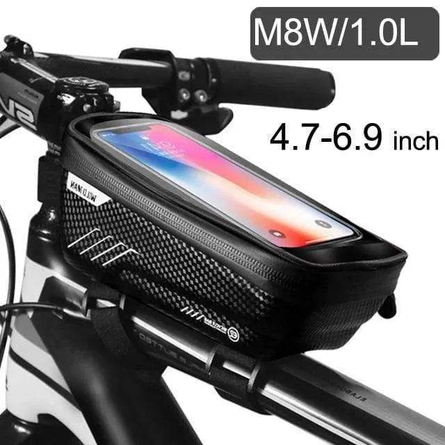 1.8L Bike Frame Bag - Front Tube Cycling Pannier for Bicycle Storage