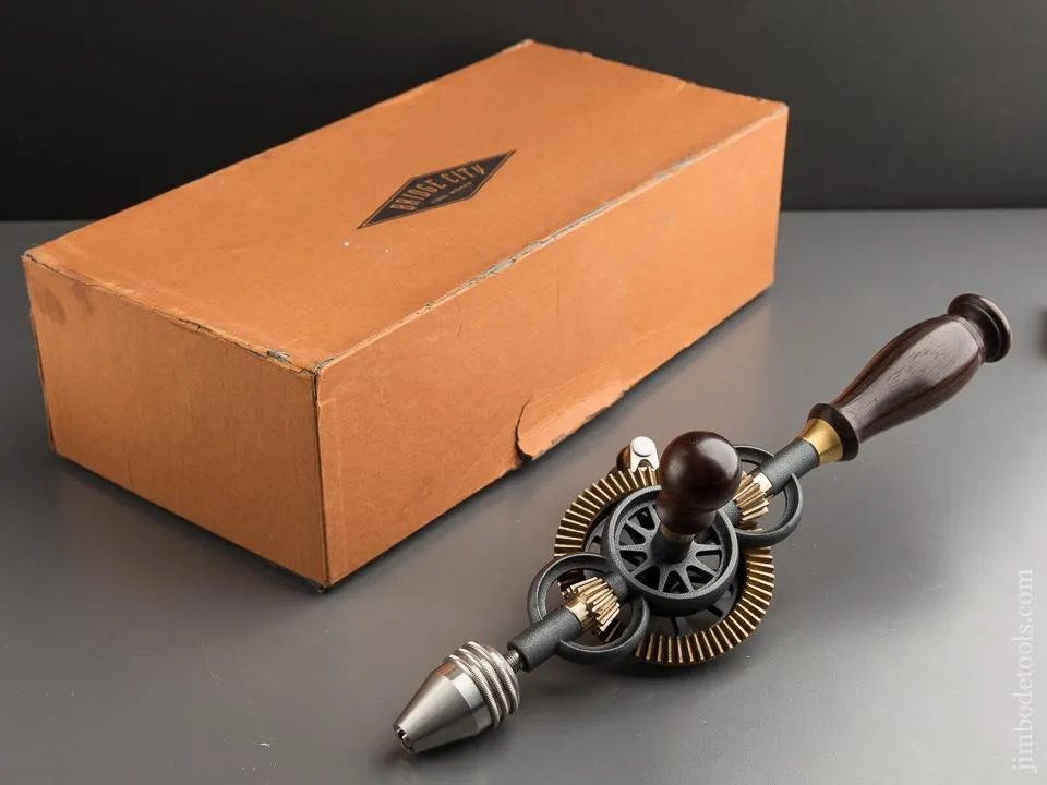 1998 BRIDGE CITY TOOL WORKS 15th Anniversary CT-6 Rosewood Hand Drill in Original Cardboard Box - 88109 - AS OF JULY 22