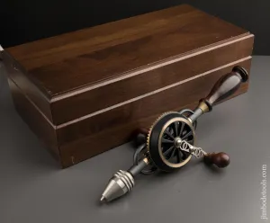 1998 BRIDGE CITY TOOL WORKS CT-6 Hand Drill in Original Walnut Presentation Box - 87385
