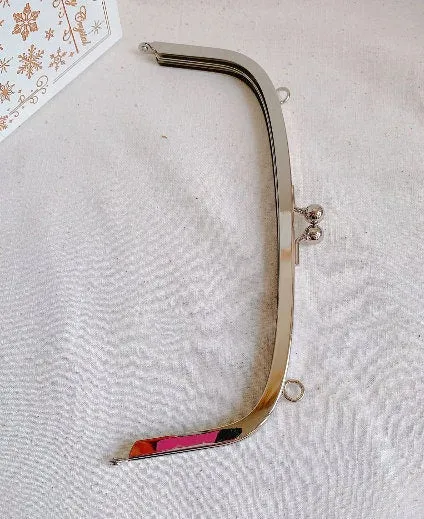 24cm x 8cm Silver Purse Frame With 2 Loops