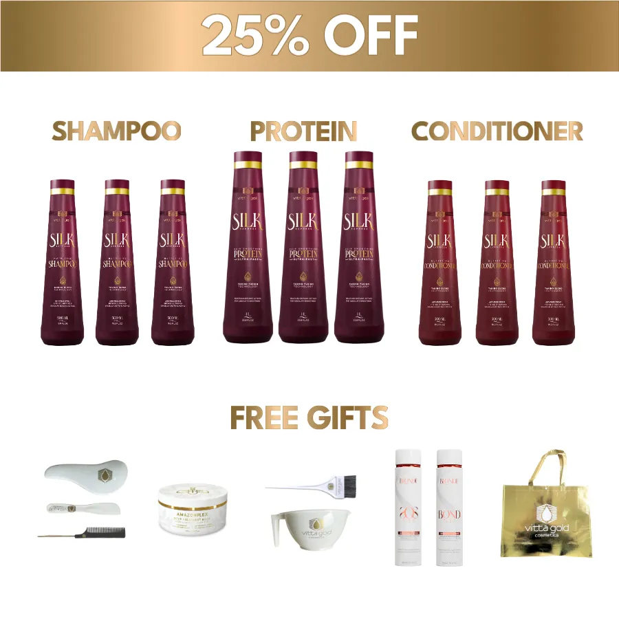 3x Essential Hair Straightening Set Bundle (25% Off): Protein, Shampoo and Conditioner