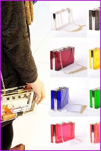 8 Colors Fashion Transparent Handbag F158