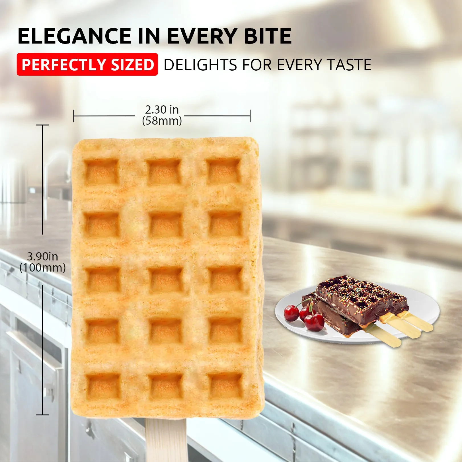 AP-506 Rectangular Waffle Iron | Press Type | 6 Belgium Waffles | Stainless Steel | Nonstick