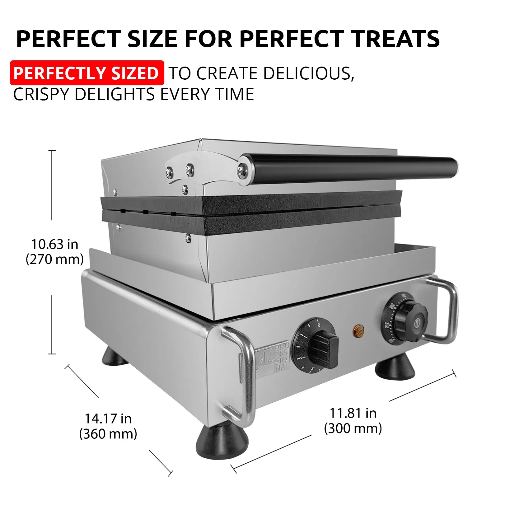 AP-506 Rectangular Waffle Iron | Press Type | 6 Belgium Waffles | Stainless Steel | Nonstick