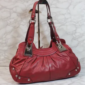 B Makowsky Purse: Red Leather Shoulder Bag