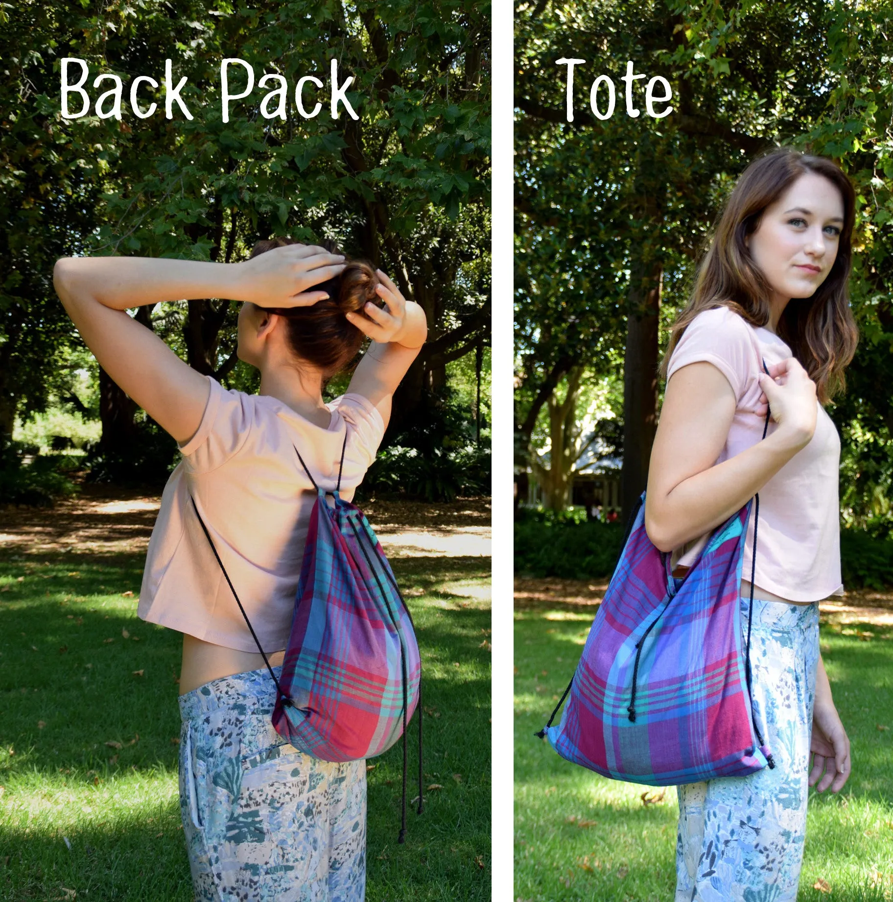 Backpack tote - Blues garden