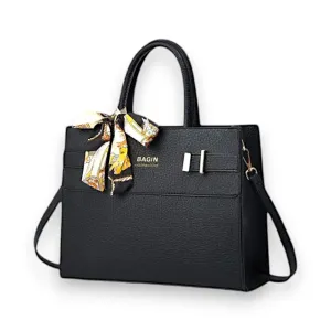 Bagin Women's Fashion Handbag with Scarf Accent