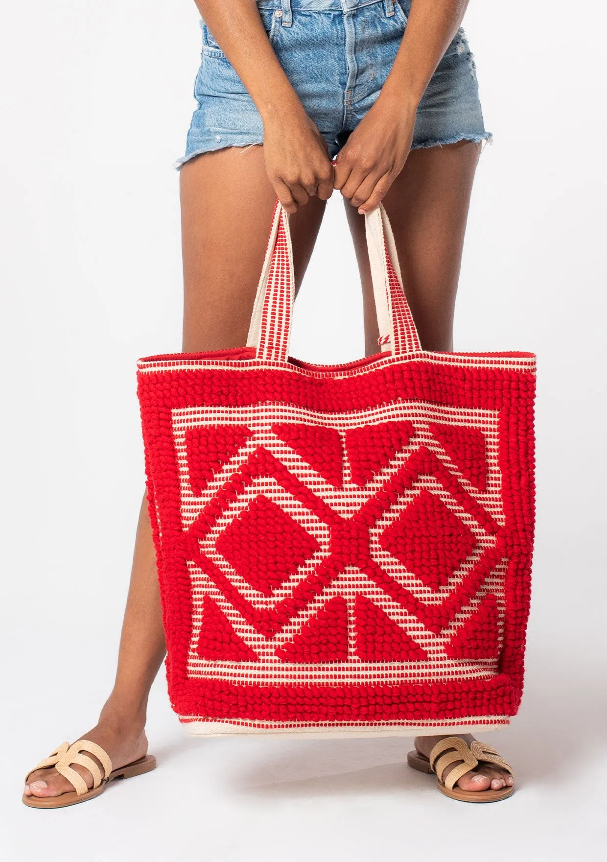 Boho Diamond Pattern Picnic Tote