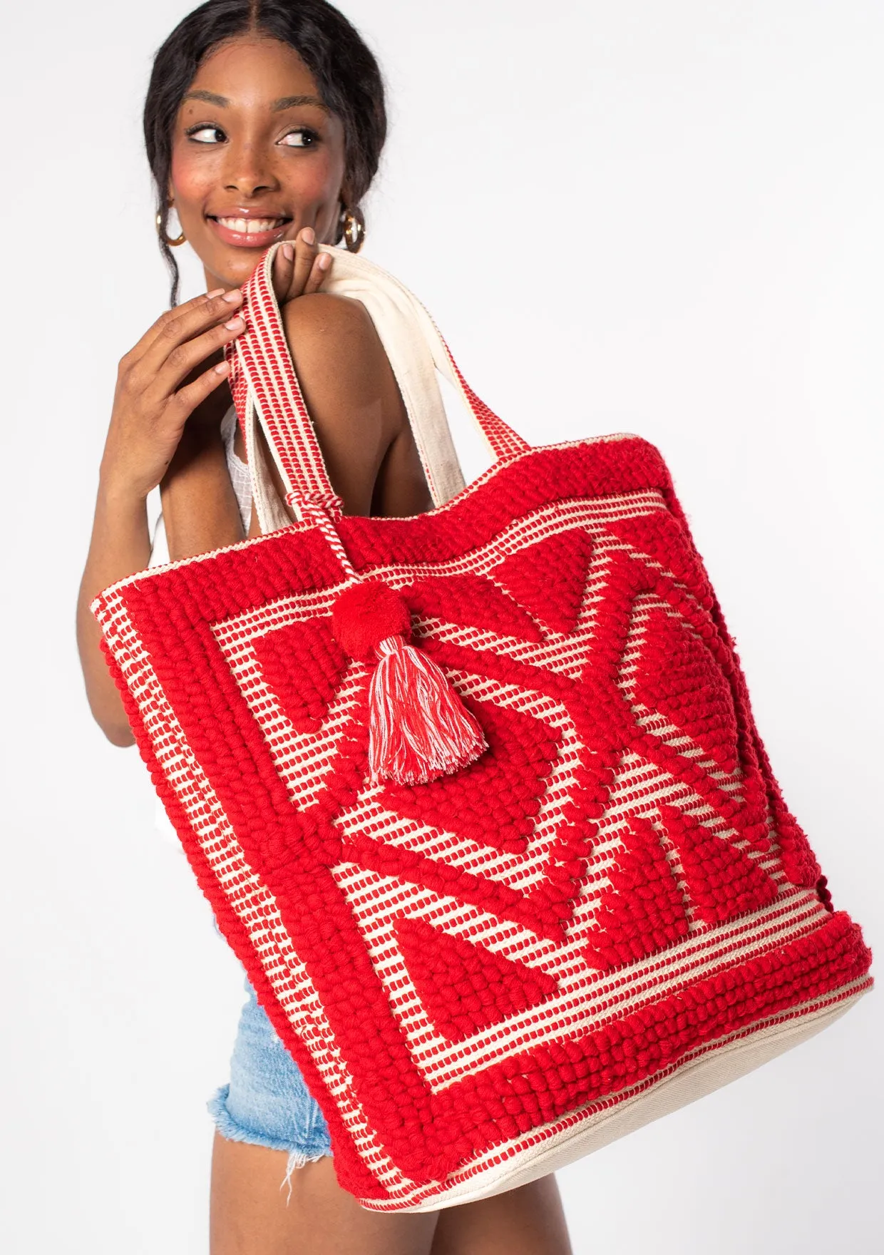 Boho Diamond Pattern Picnic Tote