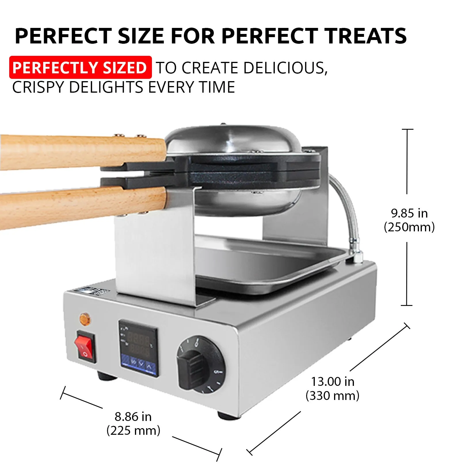 Bubble Waffle Maker Machine | Egg Waffle Iron | Professional Rotated Machine | Improved Digital & Manual Thermostat