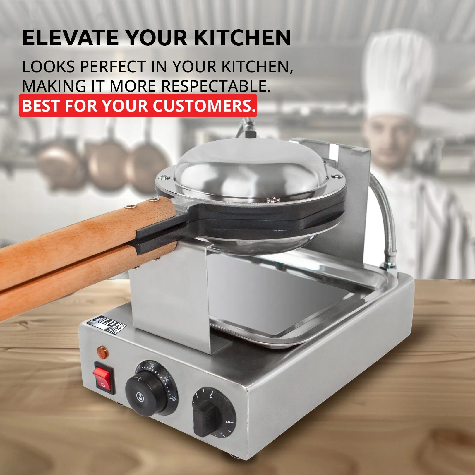Bubble Waffle Maker Machine | Egg Waffle Iron | Professional Rotated Machine | Improved Digital & Manual Thermostat