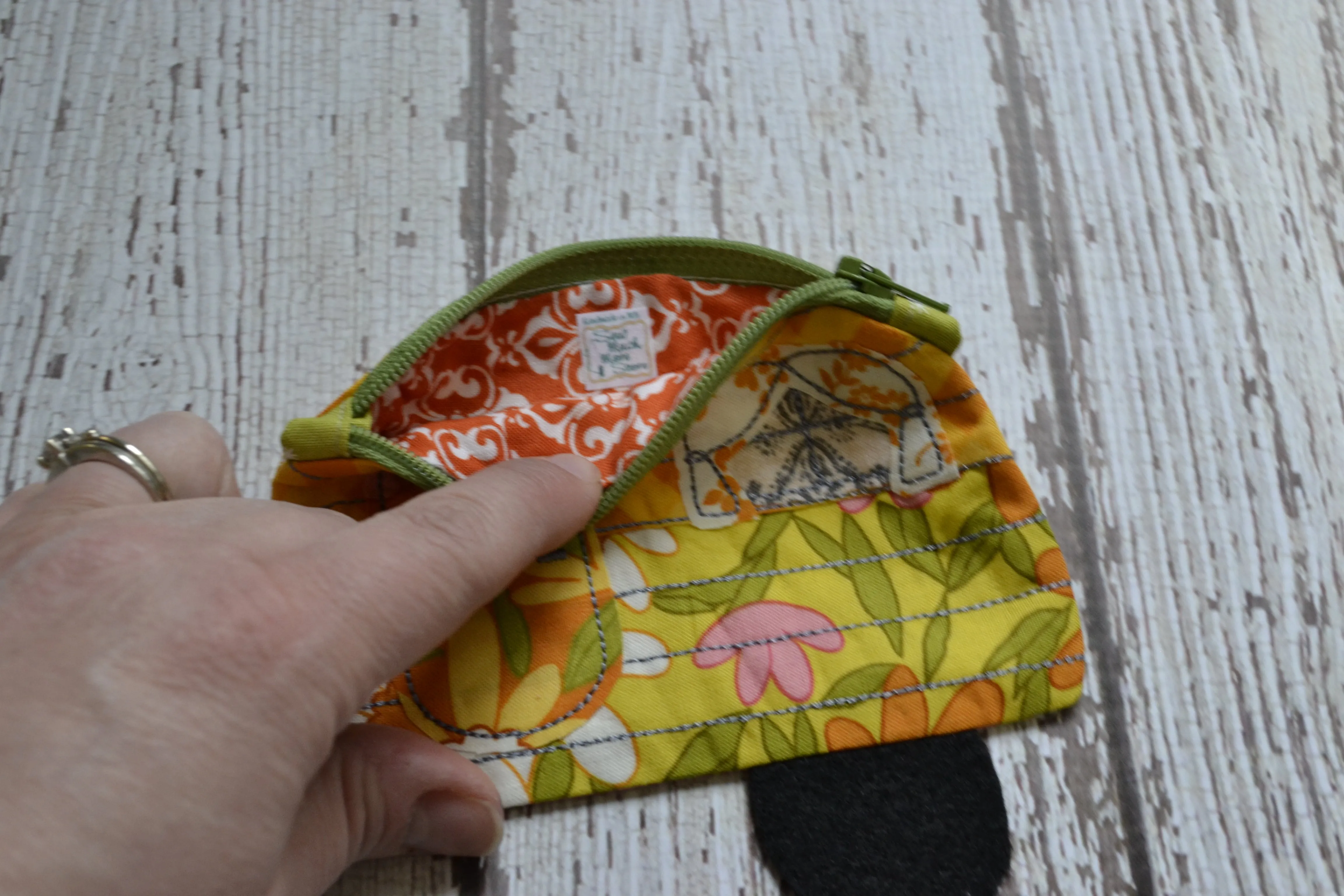 Camper Shaped Coin Purse -Re-Purposed Fabric - Group O - (3)
