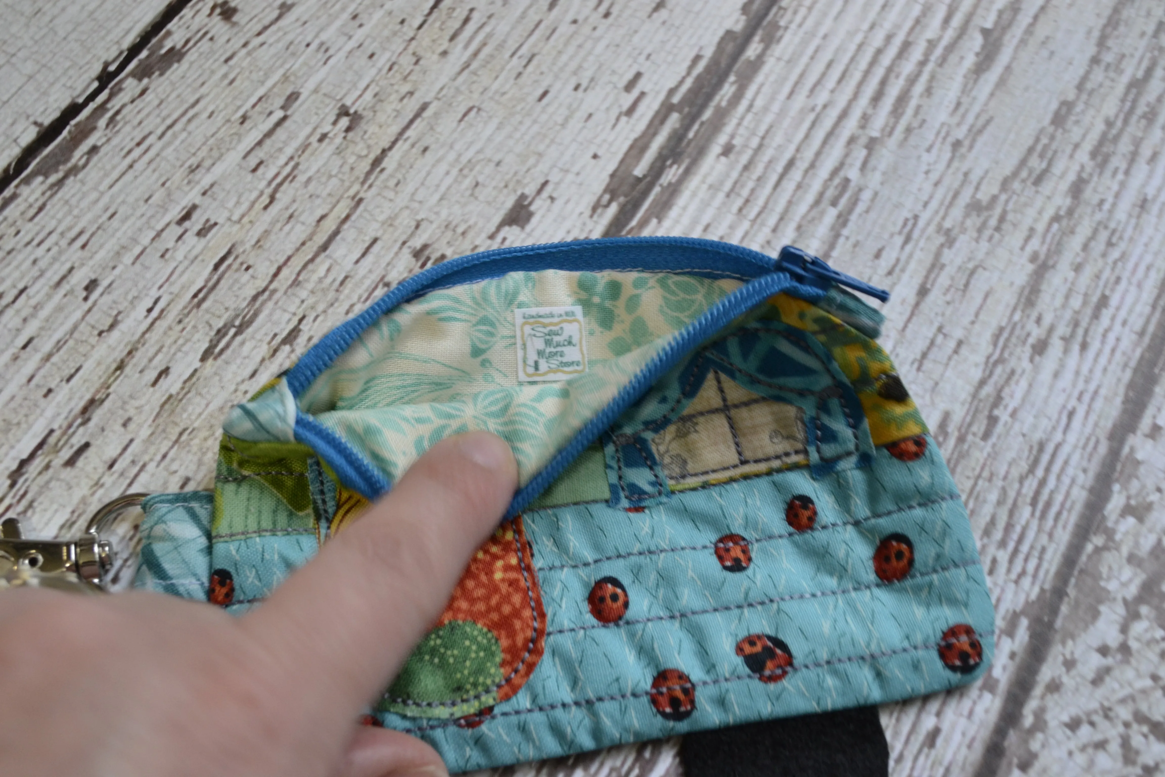 Camper Shaped Coin Purse -Re-Purposed Fabric - Group R - (3)