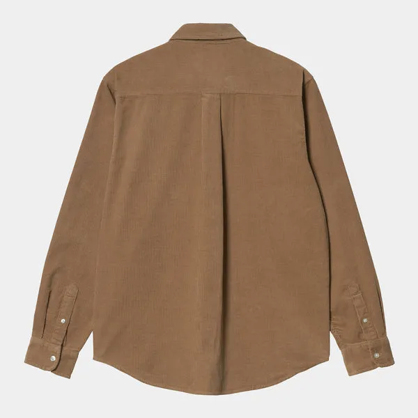Carhartt WIP LS Madison Fine Cord Shirt - Nomad / White