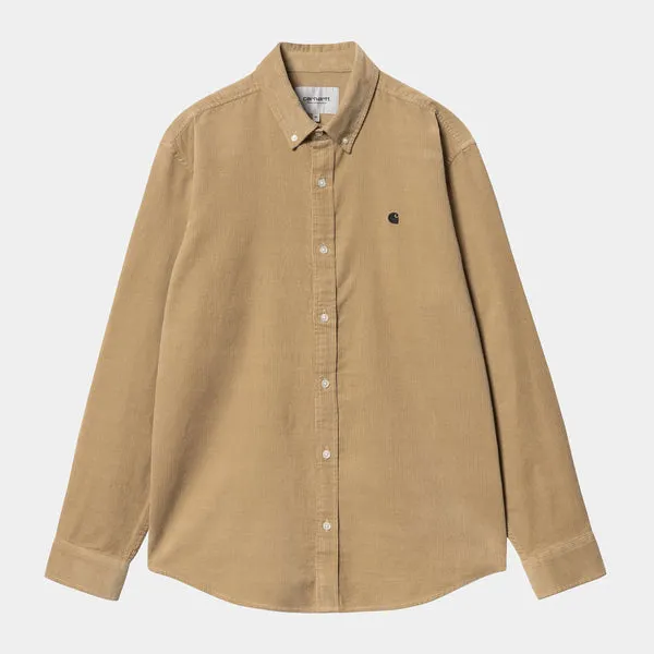 Carhartt WIP Madison Fine Cord Shirt - Sable / Black