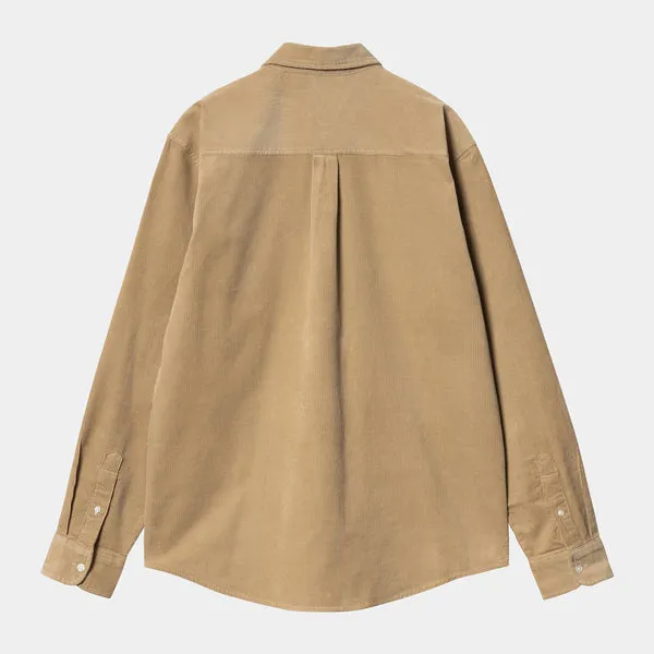 Carhartt WIP Madison Fine Cord Shirt - Sable / Black