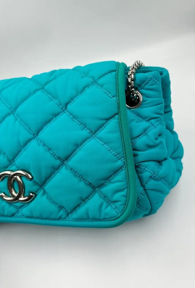 Chanel Bubble Quilted Shoulder Bag - Turquoise Blue