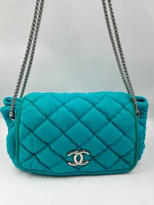 Chanel Bubble Quilted Shoulder Bag - Turquoise Blue