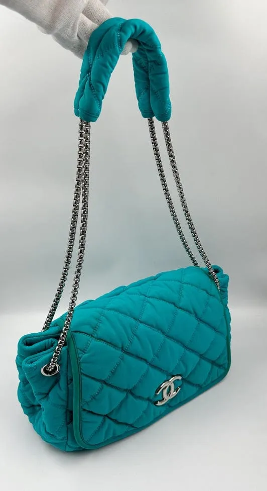 Chanel Bubble Quilted Shoulder Bag - Turquoise Blue