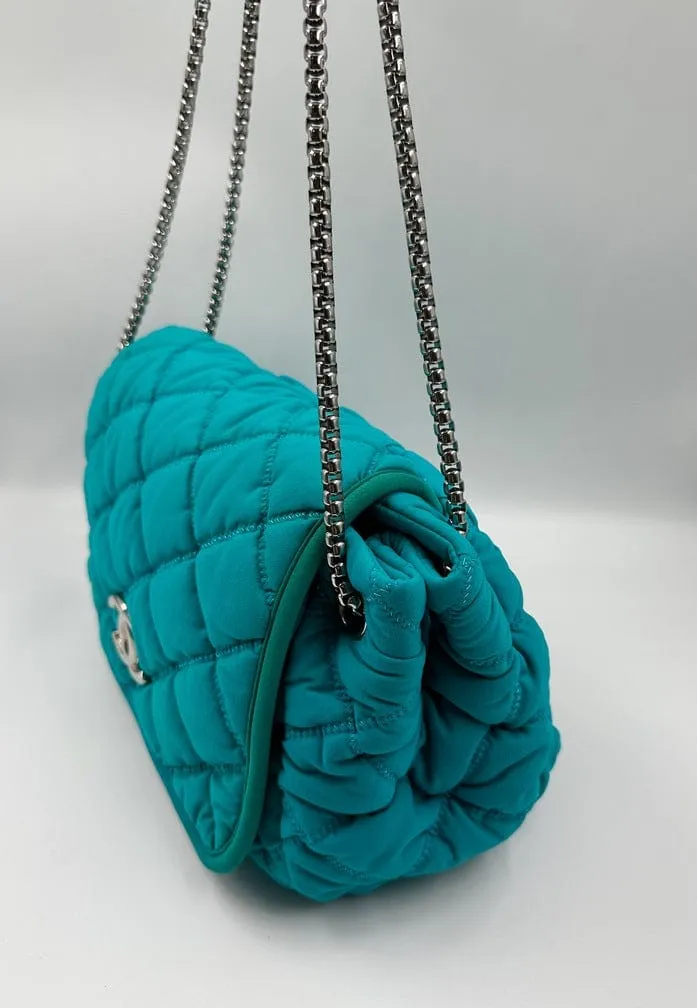Chanel Bubble Quilted Shoulder Bag - Turquoise Blue