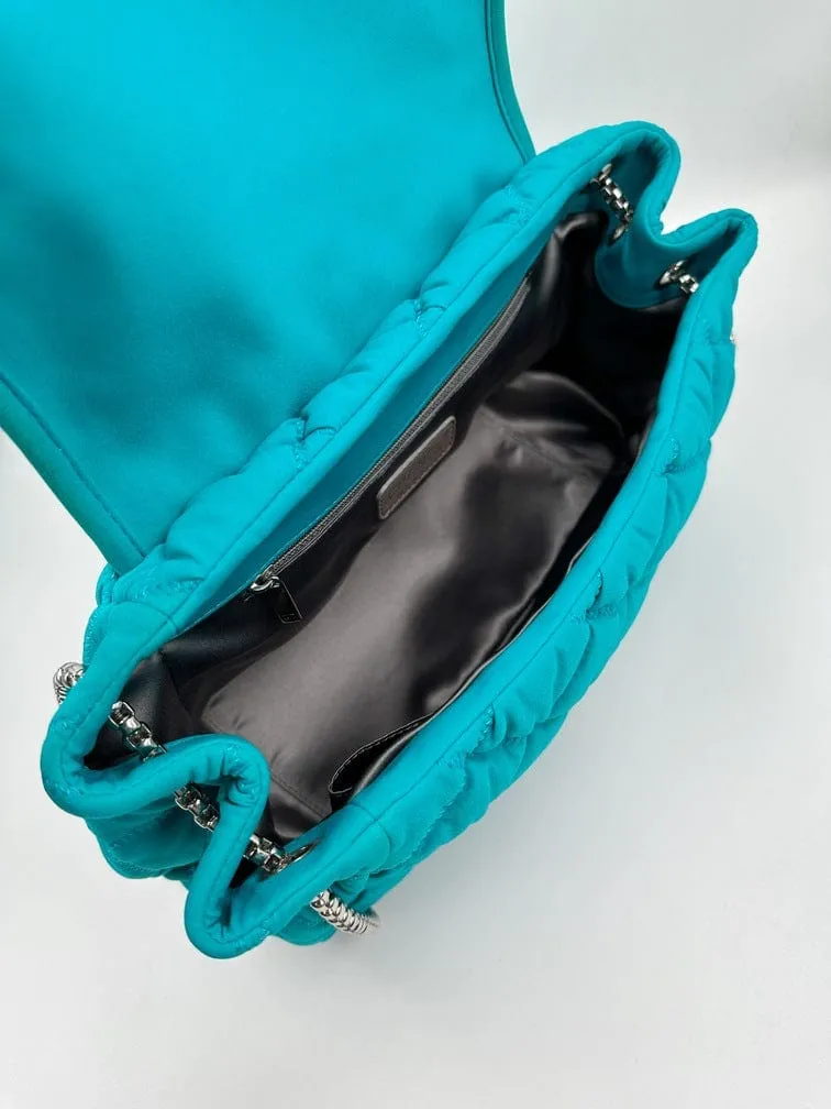 Chanel Bubble Quilted Shoulder Bag - Turquoise Blue