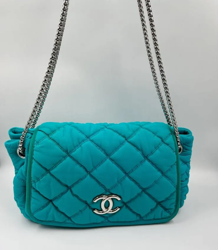 Chanel Bubble Quilted Shoulder Bag - Turquoise Blue