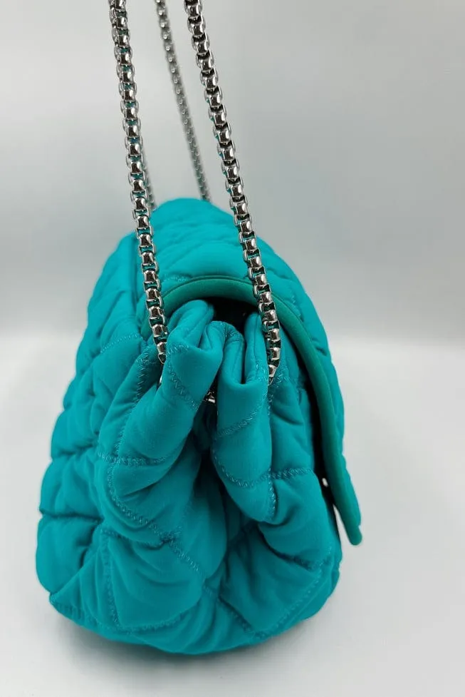 Chanel Bubble Quilted Shoulder Bag - Turquoise Blue