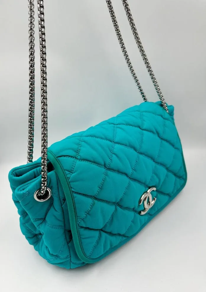 Chanel Bubble Quilted Shoulder Bag - Turquoise Blue