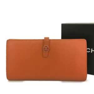 Chanel Coco Button Leather Long Bifold