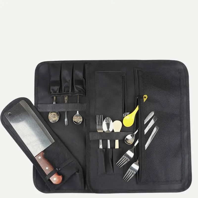 Chef Knife Roll Bag Kitchen Utensil Organizer Padded and Holds Handbag