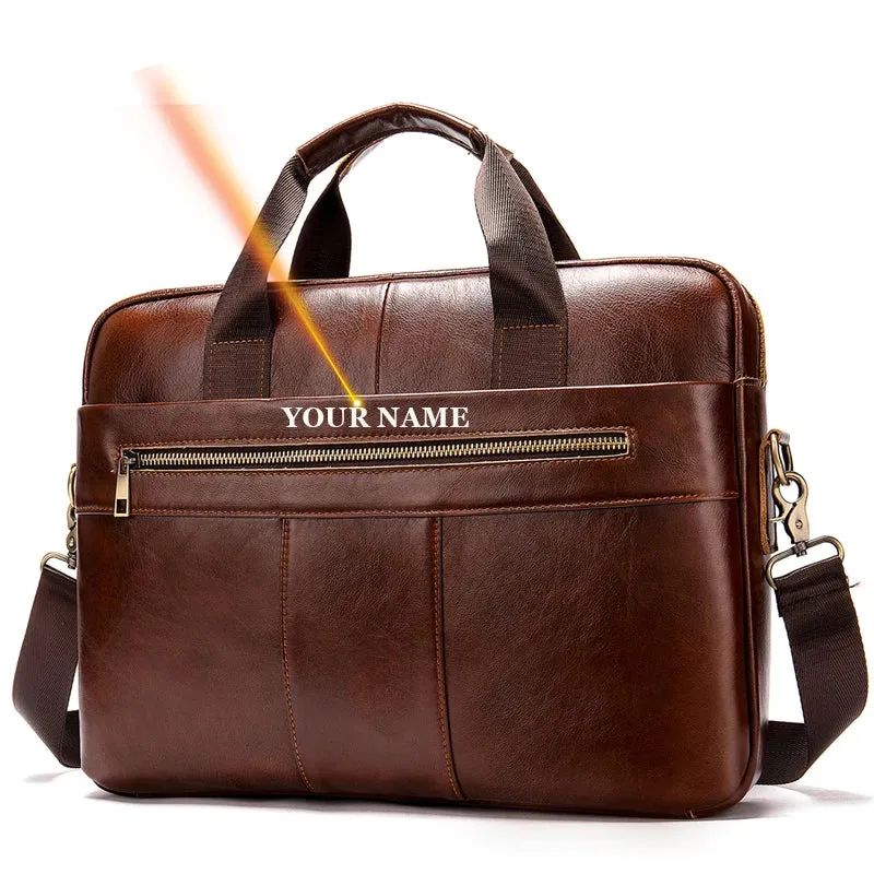 Classic Leather Business Briefcase for Men