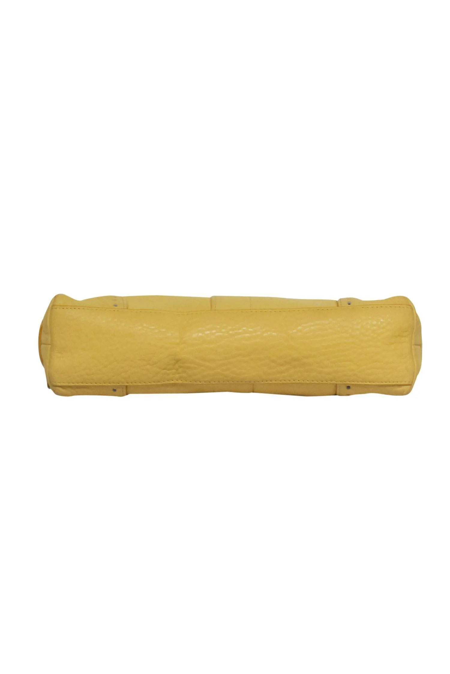 Coach - Light Yellow Textured Leather Baguette