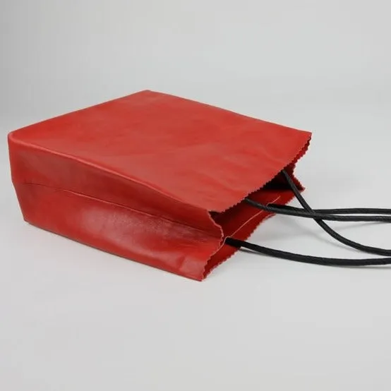 Cute Womens Small Red Leather Shoulder Tote Bag Small Best Tote Shopper Bag Purse for Ladies