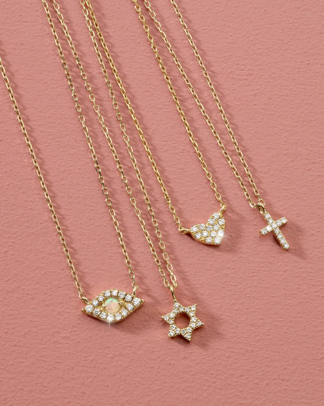Diamond Pavé Heart Charm Necklace
