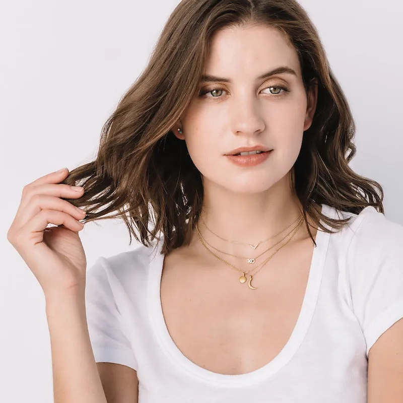 Diamond Pavé XO Necklace, 14k