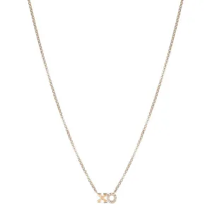 Diamond Pavé XO Necklace, 14k