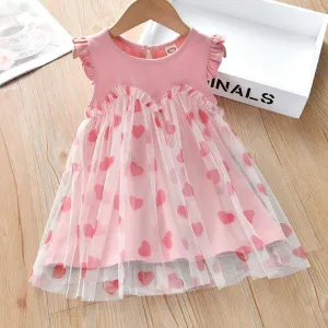 DUNNMALL  Firefly Pet  Foreign Trade Exclusive for Cross-Border Girls Dress Summer Korean Style Pink Love Gauze Dress Girls Princess Dress