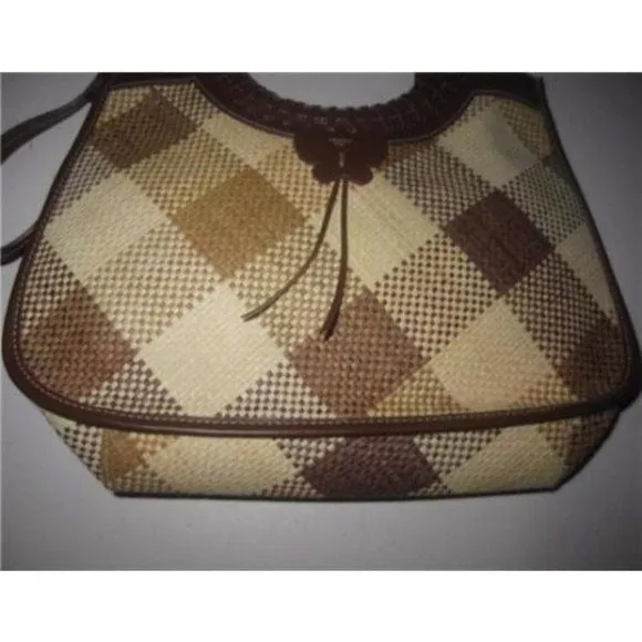 Etienne Aigner Vintage Tan Camel Wicker 2-Way
