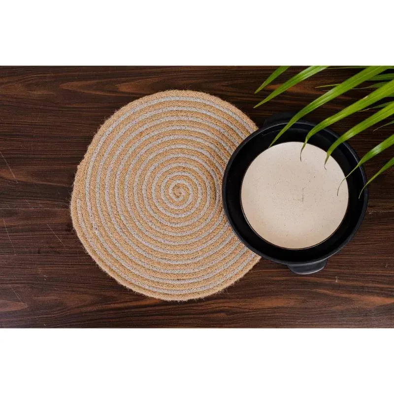 Exquisite Brown & Silver Jute Lurex Placemat | 14 Inch