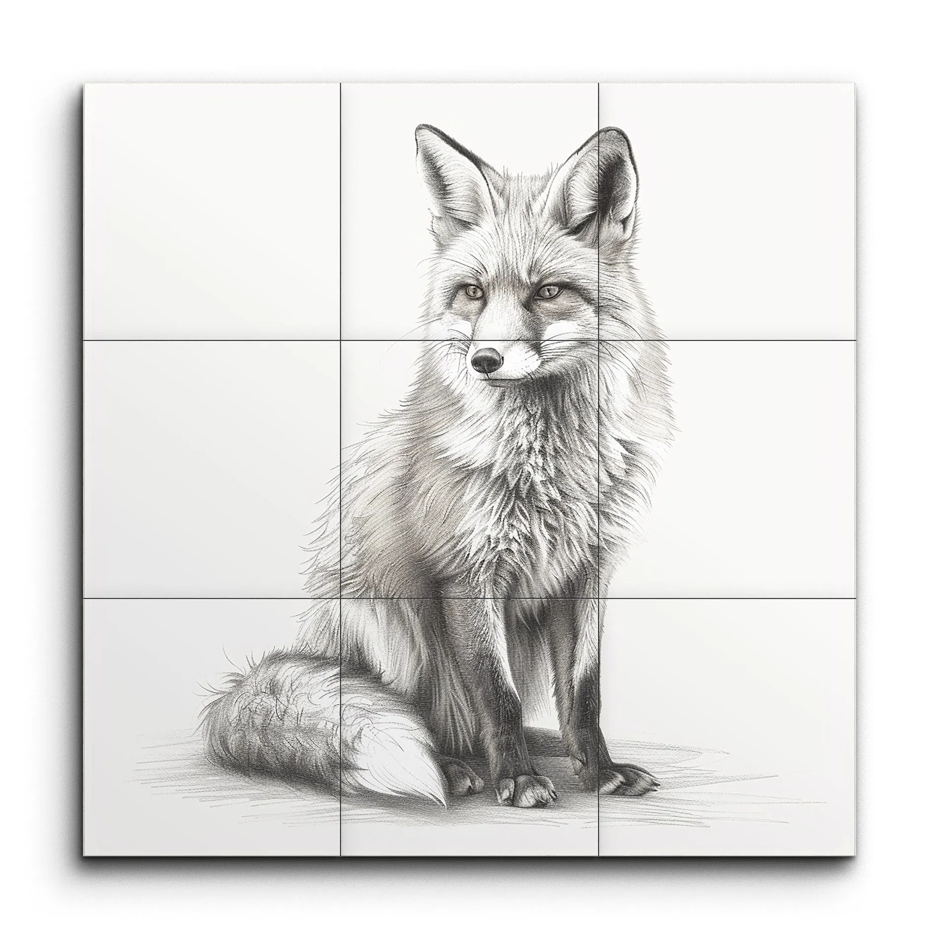 Exquisite Fox Pencil Sketch Art
