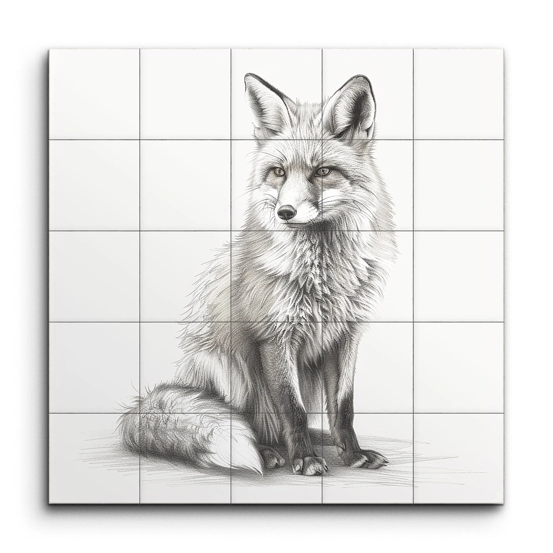 Exquisite Fox Pencil Sketch Art