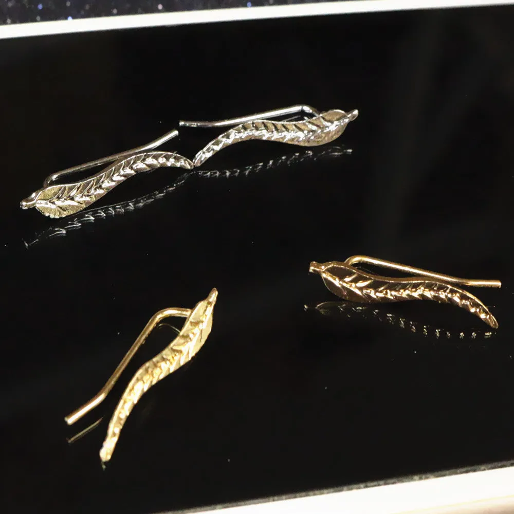 Exquisite Gold Color Leaf Earrings