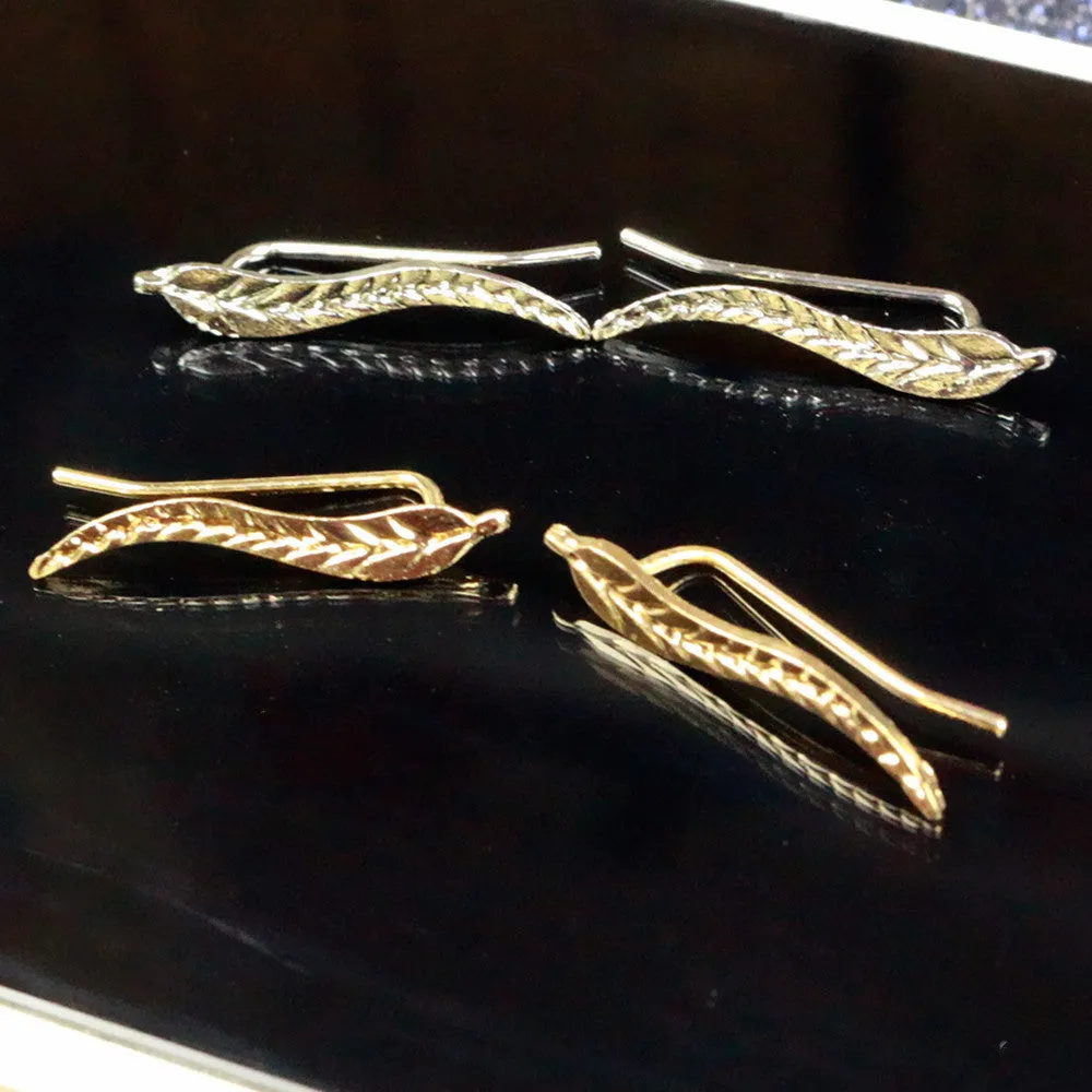 Exquisite Gold Color Leaf Earrings