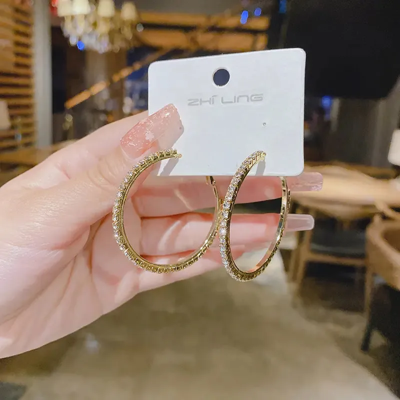Exquisite Large Hoop Earrings - Sparkling Statement Jewelry